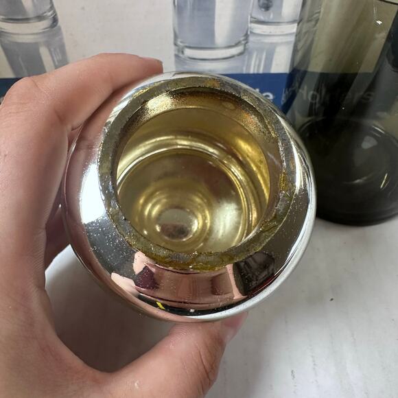 Vintage elements set of 3 mercury candle holders (1 broken) - Picture 4 of 12